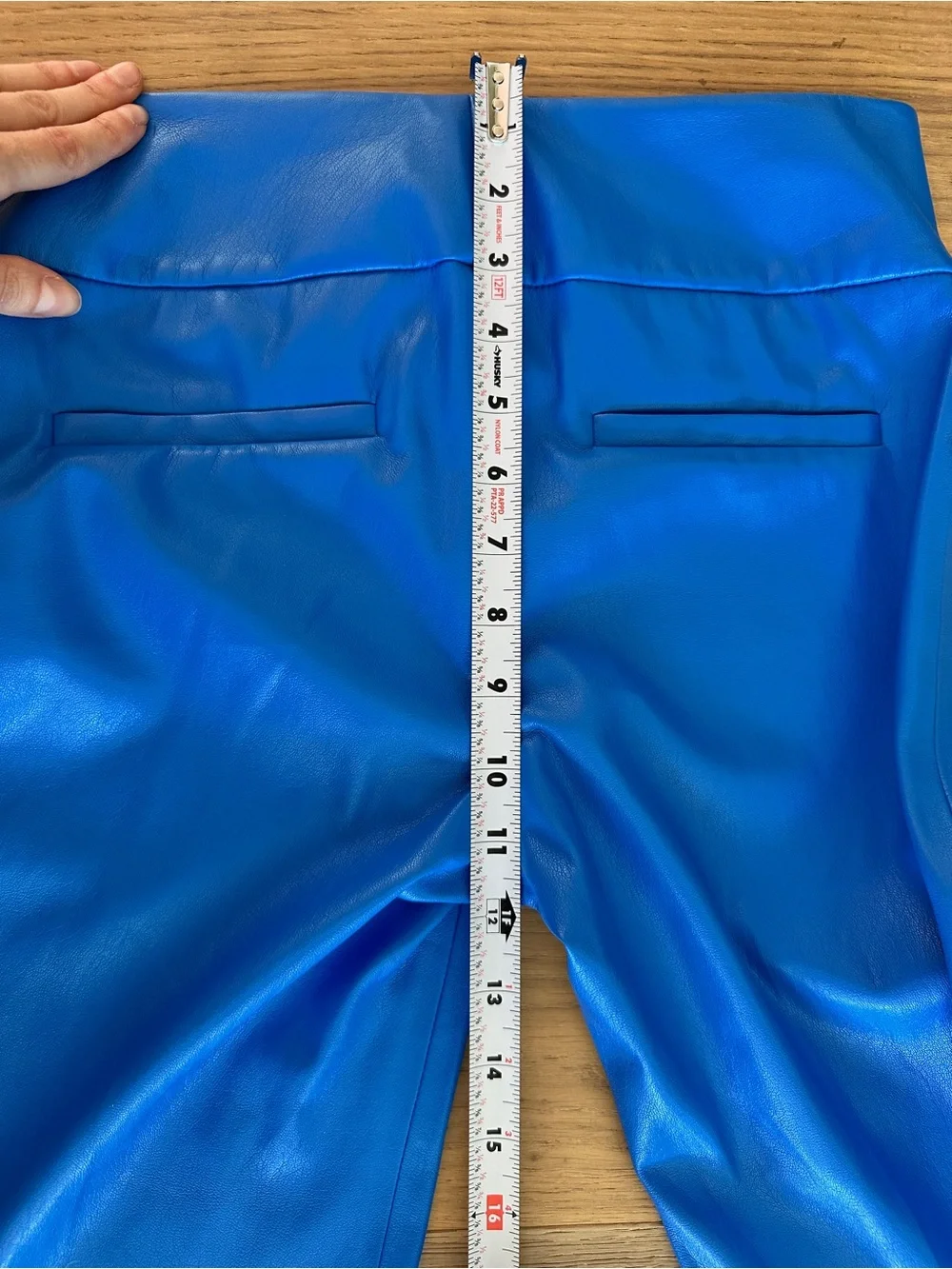 Alice + Olivia Electric Cobalt Blue Faux Leather Bootcut Pants - Picture 13 of 14